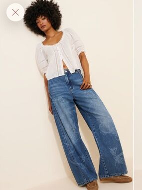 Pilcro Wide-Leg Jeans in Blue Wash